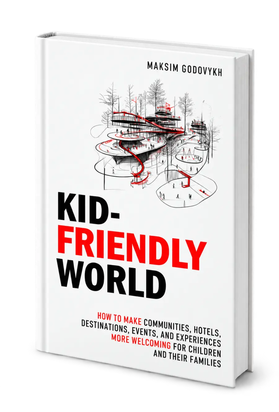 3D mockup of the Kid-Friendly World book